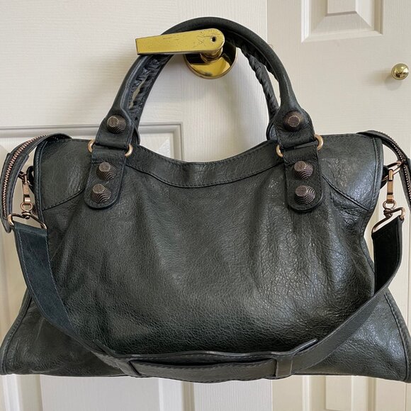 Balenciaga Giant 21 Hardware Grey/Olive Medium City Bag - Picture 2 of 8
